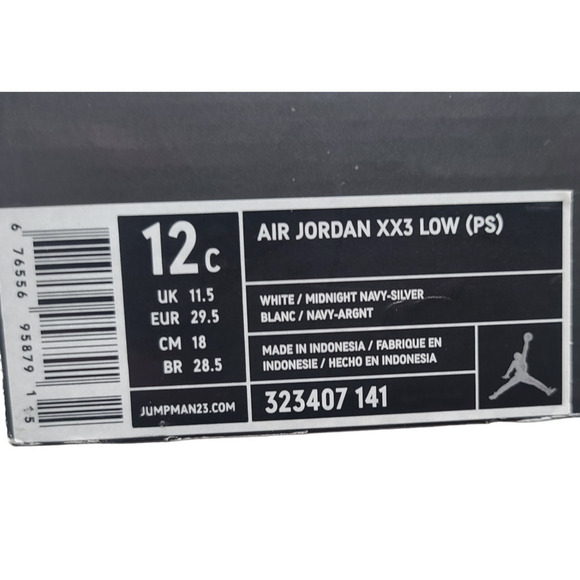 RARE Air Jordan XX3 Low Basketball Shoe Kid's 12 C - Picture 9 of 9